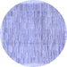 Round Abstract Blue Modern Rug, abs3473blu