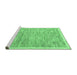 Sideview of Machine Washable Abstract Emerald Green Modern Area Rugs, wshabs3473emgrn