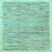 Square Abstract Light Blue Modern Rug, abs3473lblu