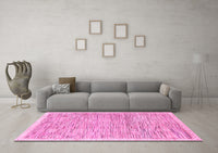 Machine Washable Abstract Pink Modern Rug, wshabs3473pnk