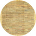 Round Abstract Cinnamon Brown Modern Rug, abs3473