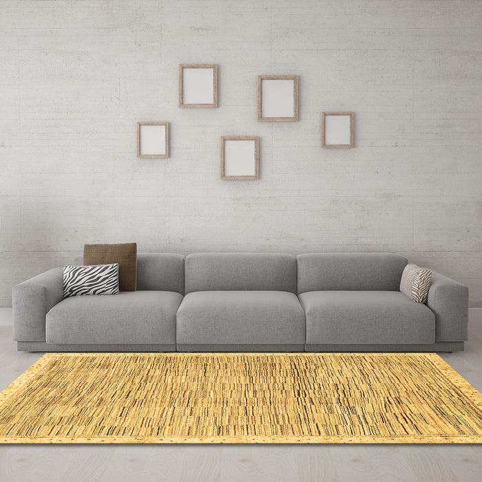 Machine Washable Abstract Brown Modern Rug in a Living Room,, wshabs3473brn