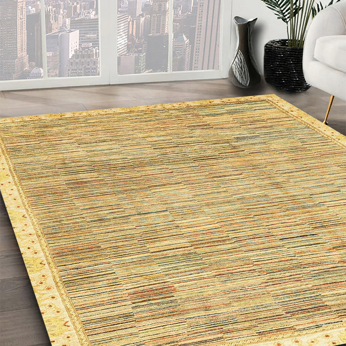 Machine Washable Abstract Cinnamon Brown Rug in a Family Room, wshabs3473