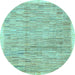 Round Abstract Light Blue Modern Rug, abs3473lblu