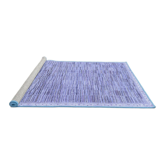 Sideview of Machine Washable Abstract Blue Modern Rug, wshabs3473blu