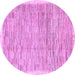 Round Abstract Purple Modern Rug, abs3473pur