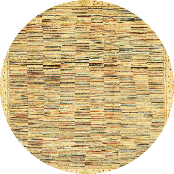 Round Machine Washable Abstract Cinnamon Brown Rug, wshabs3473