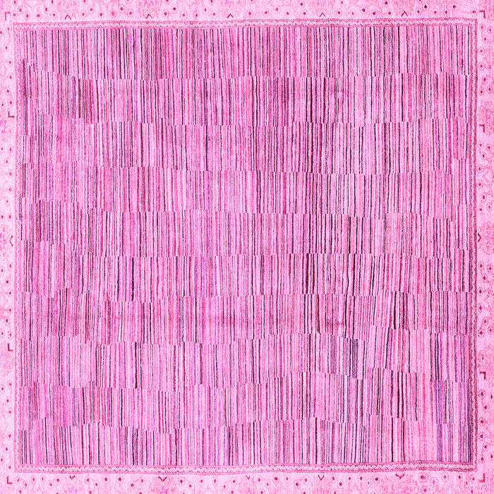 Square Abstract Pink Modern Rug, abs3473pnk