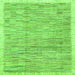 Square Abstract Green Modern Rug, abs3473grn