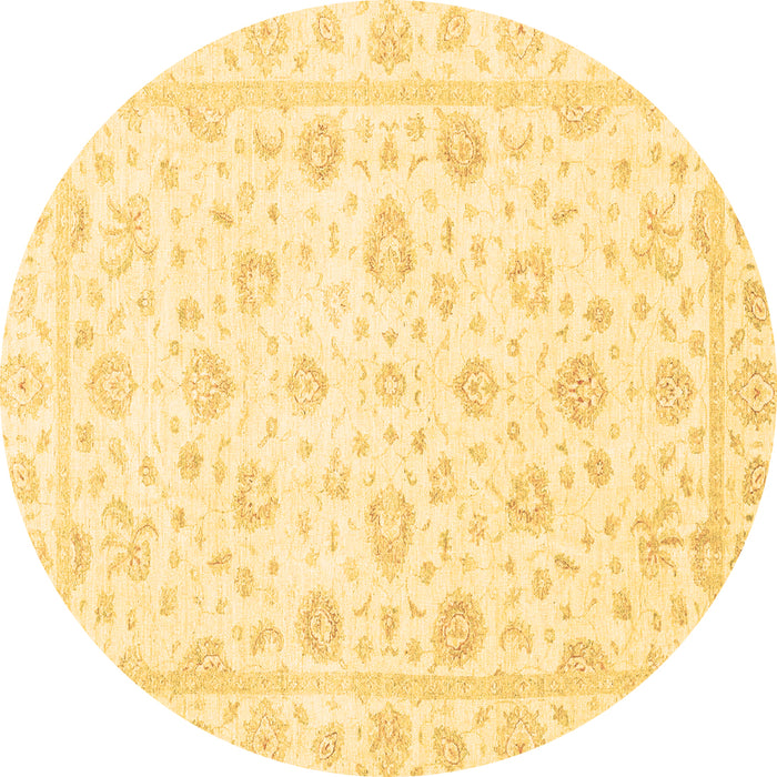 Round Oriental Brown Traditional Rug, abs3474brn