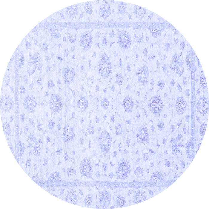 Round Oriental Blue Traditional Rug, abs3474blu