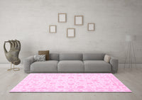 Machine Washable Oriental Pink Traditional Rug, wshabs3474pnk