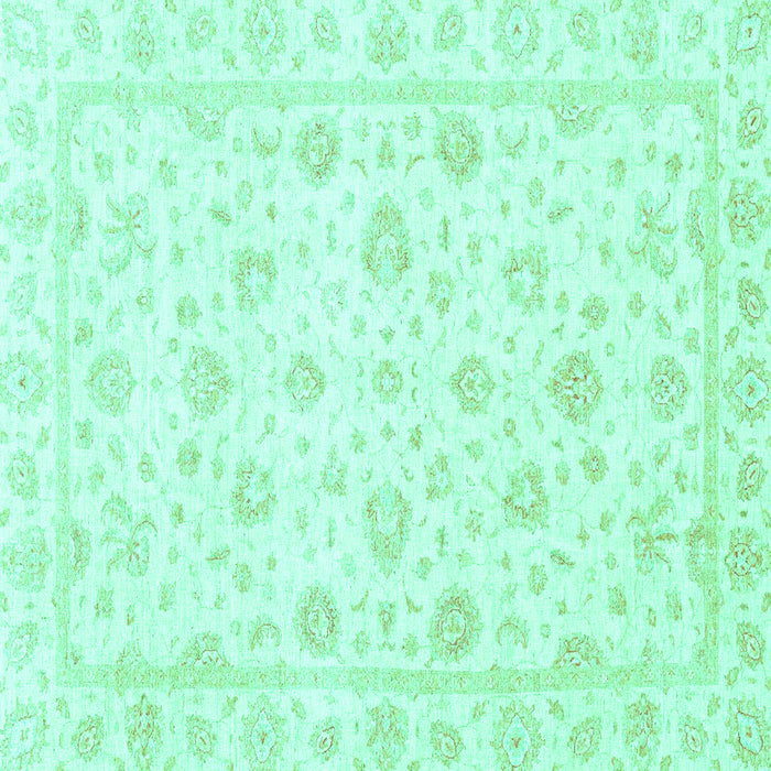 Square Machine Washable Oriental Turquoise Traditional Area Rugs, wshabs3474turq