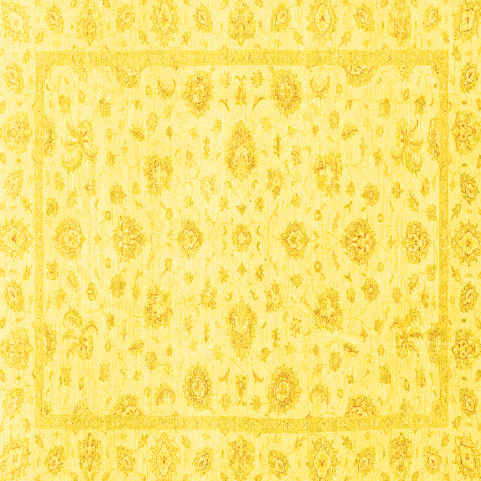 Square Machine Washable Oriental Yellow Traditional Rug, wshabs3474yw