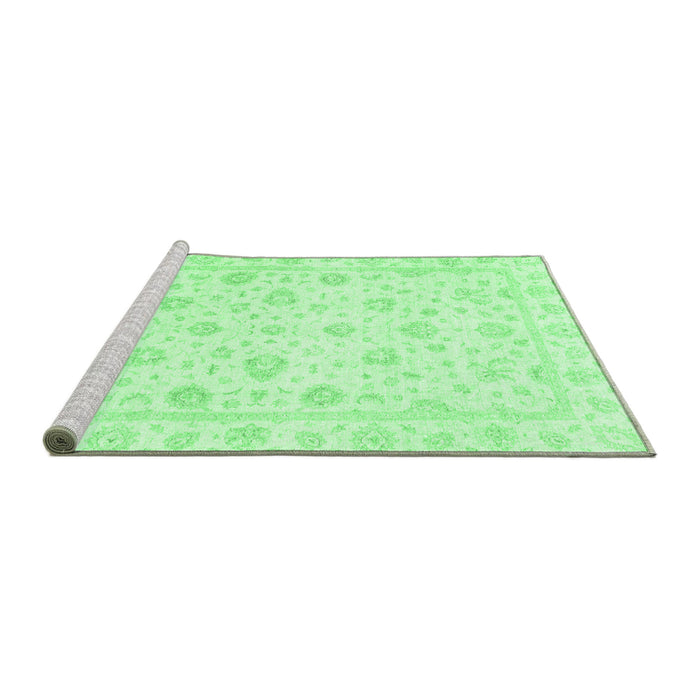 Sideview of Machine Washable Oriental Emerald Green Traditional Area Rugs, wshabs3474emgrn