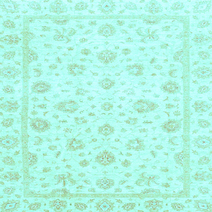 Square Machine Washable Oriental Light Blue Traditional Rug, wshabs3474lblu