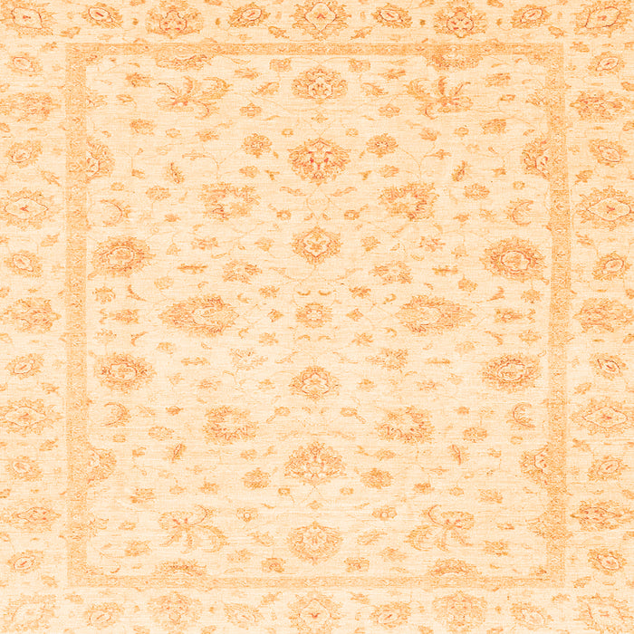 Square Machine Washable Oriental Orange Traditional Area Rugs, wshabs3474org