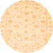 Round Oriental Orange Traditional Rug, abs3474org