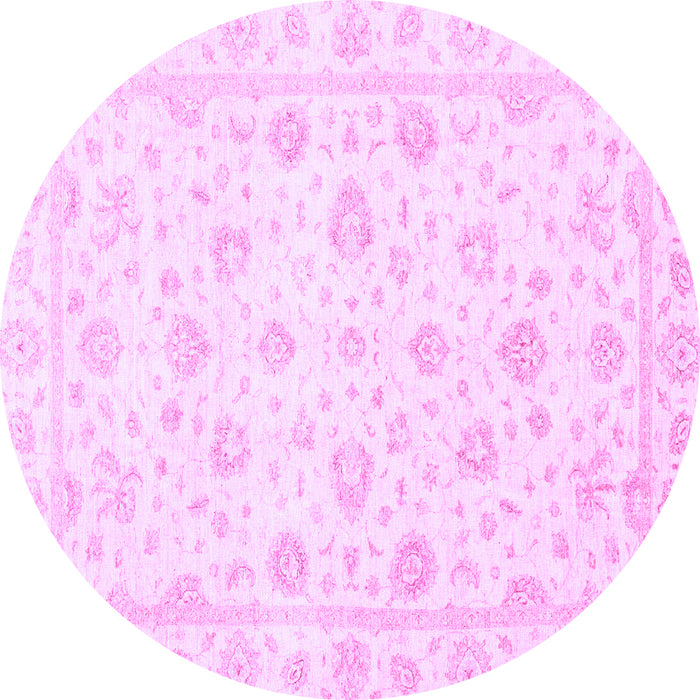 Round Machine Washable Oriental Purple Traditional Area Rugs, wshabs3474pur