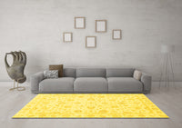 Machine Washable Oriental Yellow Traditional Rug, wshabs3474yw