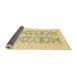 Sideview of Abstract Mustard Yellow Oriental Rug, abs3475