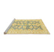 Sideview of Machine Washable Abstract Mustard Yellow Rug, wshabs3475