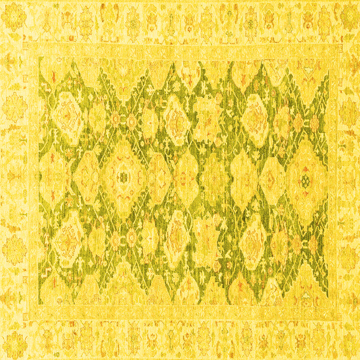 Square Oriental Yellow Traditional Rug, abs3475yw