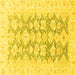 Square Oriental Yellow Traditional Rug, abs3475yw