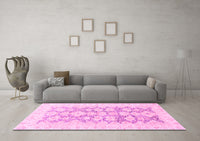 Machine Washable Oriental Pink Traditional Rug, wshabs3475pnk