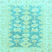 Square Oriental Light Blue Traditional Rug, abs3475lblu