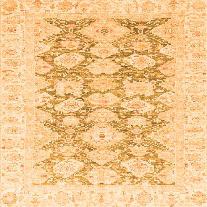 Square Oriental Orange Traditional Rug, abs3475org