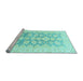 Sideview of Machine Washable Oriental Light Blue Traditional Rug, wshabs3475lblu