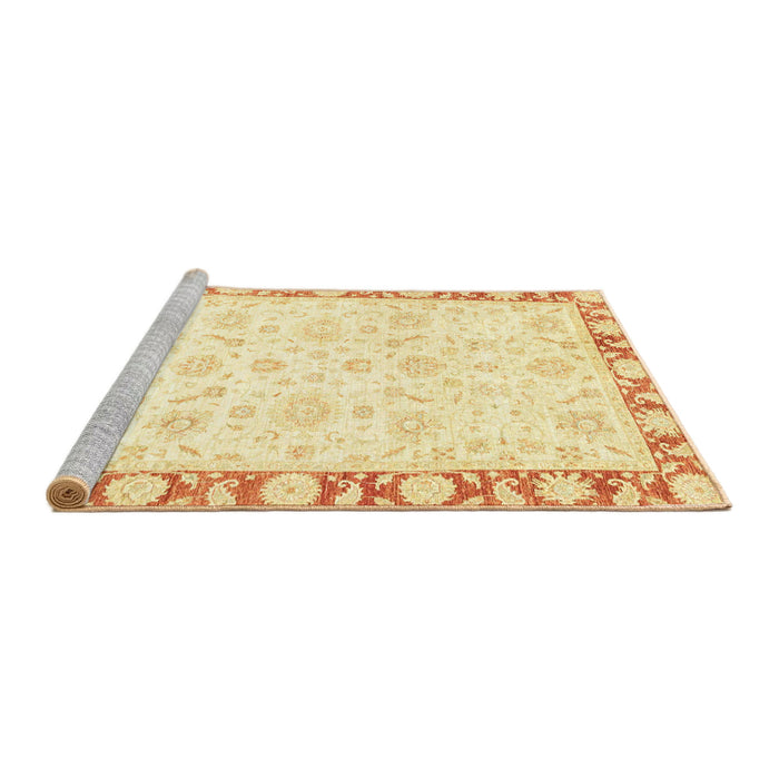 Sideview of Machine Washable Abstract Sun Yellow Rug, wshabs3476