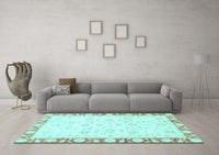 Machine Washable Abstract Light Blue Modern Rug, wshabs3476lblu