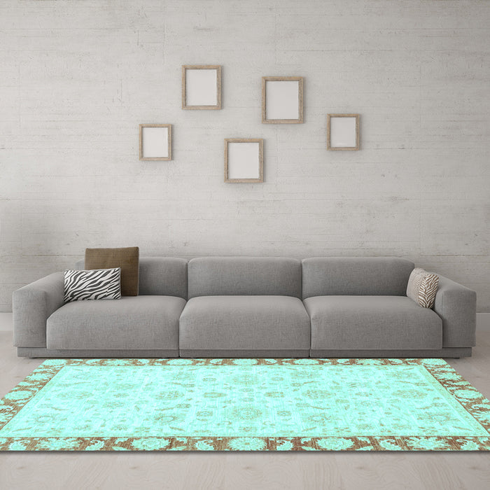 Machine Washable Abstract Light Blue Modern Rug in a Living Room, wshabs3476lblu