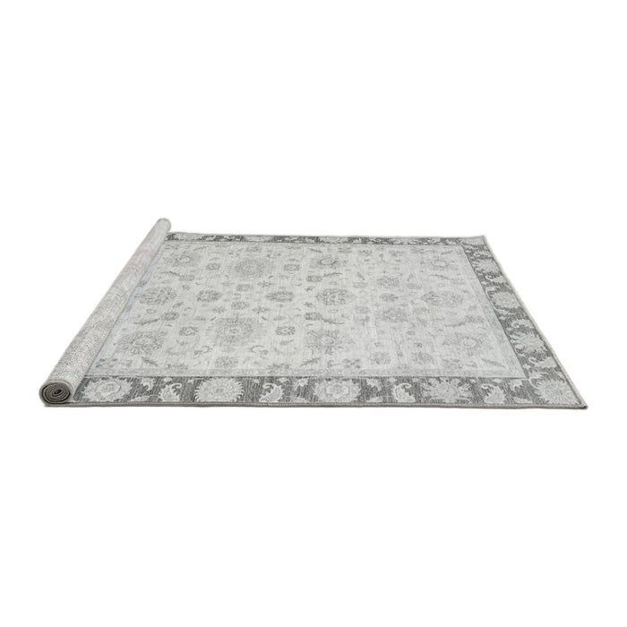 Sideview of Machine Washable Abstract Gray Modern Rug, wshabs3476gry