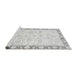 Sideview of Machine Washable Abstract Gray Modern Rug, wshabs3476gry