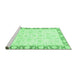 Sideview of Machine Washable Abstract Emerald Green Modern Area Rugs, wshabs3476emgrn