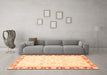 Machine Washable Abstract Orange Modern Area Rugs in a Living Room, wshabs3476org