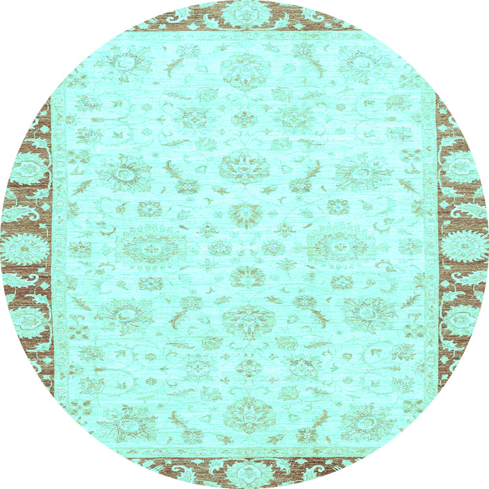 Round Machine Washable Abstract Light Blue Modern Rug, wshabs3476lblu