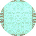 Round Machine Washable Abstract Light Blue Modern Rug, wshabs3476lblu