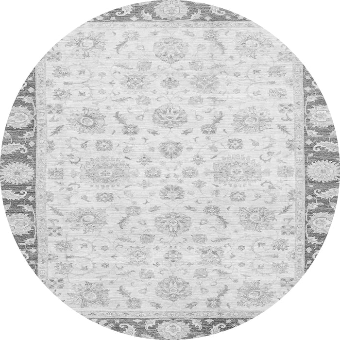 Round Abstract Gray Modern Rug, abs3476gry