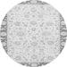 Round Abstract Gray Modern Rug, abs3476gry