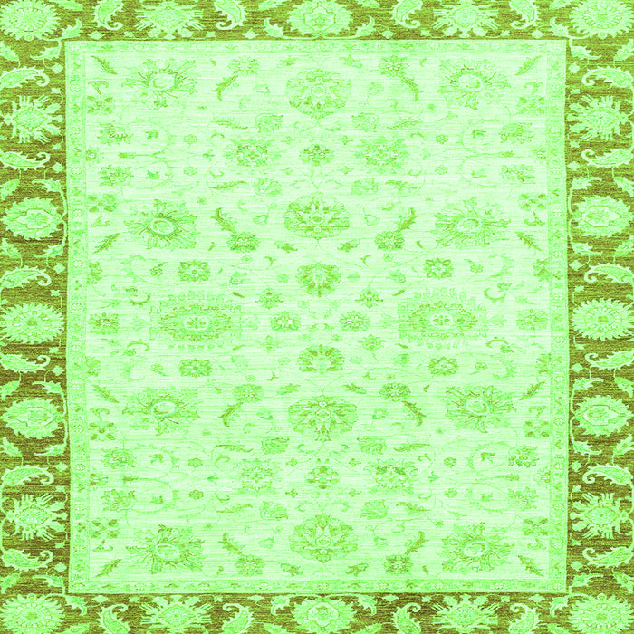 Square Machine Washable Abstract Green Modern Area Rugs, wshabs3476grn