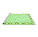 Sideview of Machine Washable Abstract Green Modern Area Rugs, wshabs3476grn