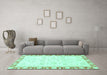 Machine Washable Abstract Turquoise Modern Area Rugs in a Living Room,, wshabs3476turq