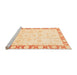 Sideview of Machine Washable Abstract Orange Modern Area Rugs, wshabs3476org