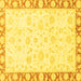 Square Machine Washable Abstract Yellow Modern Rug, wshabs3476yw