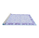 Sideview of Machine Washable Abstract Blue Modern Rug, wshabs3476blu