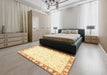 Machine Washable Abstract Sun Yellow Rug in a Bedroom, wshabs3476